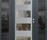 Modern Steel Front Door Diamond C2 68" x 80" anthracite/anthracite clear Glass Panel stainless steel LHI with 2 Sidelites mirrored Glass