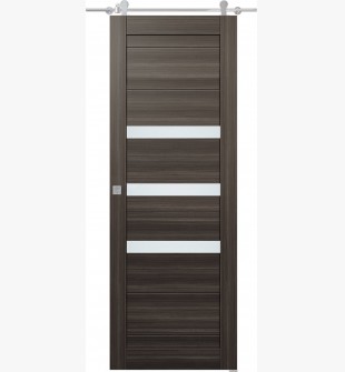 Dora Vetro Gray Oak Barn doors