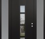 DIAMOND A10 68" X 96" BLACK/BLACK CLEAR GLASS PANEL BLACK RHI WITH 2 SIDELITES AND TRANSOM FROSTED GLASS