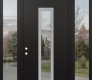 DIAMOND A11 68" X 96" BLACK/BLACK CLEAR GLASS PANEL STAINLESS STEEL LHI WITH 2 SIDELITES AND TRANSOM CLEAR GLASS