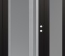 Modern Steel Front Door Diamond C15 48" x 80" black/white frosted Glass Panel stainless steel LHI with Sidelite frosted Glass