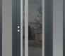 Modern Steel Front Door Diamond C15 68" x 80" anthracite/anthracite mirrored Glass Panel stainless steel RHI with 2 Sidelites frosted Glass