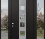 DIAMOND A13 68" X 96" BLACK/BLACK CLEAR GLASS PANEL STAINLESS STEEL LHI WITH 2 SIDELITES AND TRANSOM CLEAR GLASS