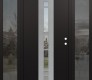 DIAMOND A3 60" X 80" BLACK/BLACK CLEAR GLASS PANEL STAINLESS STEEL RHI WITH 2 SIDELITES MIRRORED GLASS