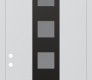 DIAMOND A13 36" X 96" BLACK/WHITE FROSTED GLASS PANEL BLACK LHI WITH TRANSOM FROSTED GLASS