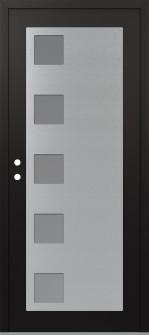 Diamond C5 36" x 80" black/white frosted Glass Panel stainless steel RHI