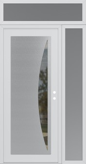 Diamond C13 48" x 96" white/white clear Glass Panel stainless steel LHI with Sidelite and Transom frosted Glass