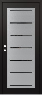 Diamond C11 36" x 80" black/black mirrored Glass Panel stainless steel RHI