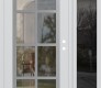 Modern Steel Front Door Diamond C16 52" x 80" white/white clear Glass Panel stainless steel LHI with Sidelite mirrored Glass