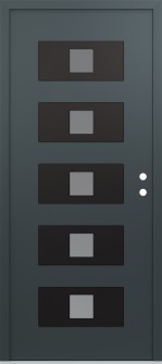 Diamond D8 36" x 80" anthracite/anthracite frosted Glass Panel black LHI