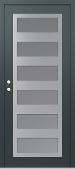 Diamond C9 36" x 80" anthracite/anthracite frosted Glass Panel stainless steel RHI