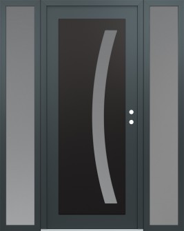 Diamond C4 60" x 80" anthracite/anthracite frosted Glass Panel black LHI with 2 Sidelites frosted Glass