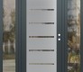 Modern Steel Front Door Diamond C11 64" x 80" anthracite/anthracite clear Glass Panel stainless steel LHI with 2 Sidelites clear Glass