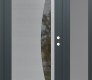 Modern Steel Front Door Diamond C13 48" x 80" anthracite/anthracite clear Glass Panel stainless steel LHI with Sidelite frosted Glass