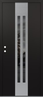 DIAMOND A8 36" X 80" BLACK/BLACK MIRRORED GLASS PANEL STAINLESS STEEL RHI