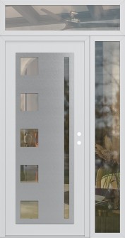 Diamond C3 48" x 96" white/white clear Glass Panel stainless steel LHI with Sidelite and Transom clear Glass