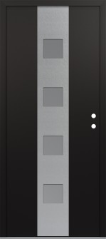 DIAMOND A12 36" X 80" BLACK/WHITE FROSTED GLASS PANEL STAINLESS STEEL LHI