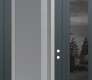Modern Steel Front Door Diamond C15 52" x 96" anthracite/anthracite frosted Glass Panel stainless steel LHI with Sidelite and Transom mirrored Glass