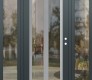 Modern Steel Front Door Diamond C14 68" x 80" anthracite/anthracite clear Glass Panel stainless steel LHI with 2 Sidelites clear Glass
