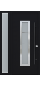 MODERN FRONT STEEL DOOR ARGOS BLACK/WHITE 49 1/4" X 81 11/16" LHI + SIDELITE LEFT