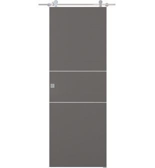 Optima 2H Gray Matte Barn doors