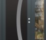 Modern Steel Front Door Diamond C4 48" x 80" anthracite/anthracite frosted Glass Panel black LHI with Sidelite clear Glass