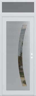 Diamond C4 36" x 96" white/white clear Glass Panel stainless steel LHI with Transom frosted Glass