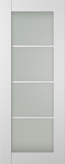 DOOR SLAB SMART PRO 4 LITE VETRO POLAR WHITE 32" X 84" X 1 3/4" TEMPERED FROSTED GLASS