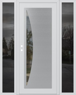 Diamond C13 64" x 80" white/white clear Glass Panel stainless steel RHI with 2 Sidelites mirrored Glass