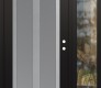 Modern Steel Front Door Diamond C14 52" x 80" black/white frosted Glass Panel stainless steel LHI with Sidelite clear Glass