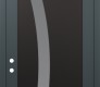 Modern Steel Front Door Diamond C4 36" x 96" anthracite/anthracite frosted Glass Panel black RHI with Transom clear Glass