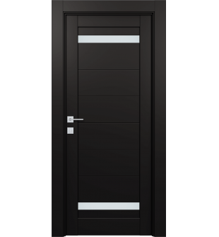 Perla Vetro Black Matte Hinged doors