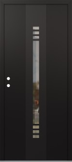 DIAMOND A5 36" X 80" BLACK/BLACK CLEAR GLASS PANEL BLACK RHI