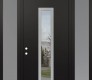 DIAMOND A11 60" X 96" BLACK/BLACK CLEAR GLASS PANEL STAINLESS STEEL LHI WITH 2 SIDELITES AND TRANSOM FROSTED GLASS