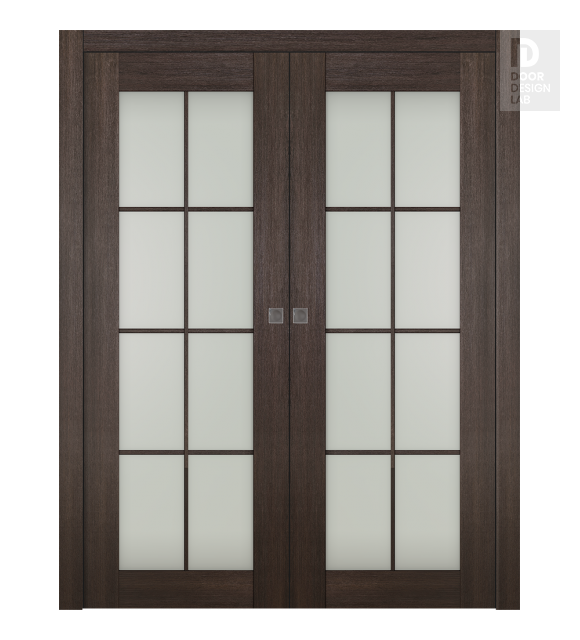 Avon 8 Lite Vetro Veralinga Oak Double pocket doors
