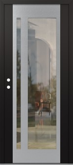 Diamond C15 36" x 80" black/black clear Glass Panel stainless steel RHI