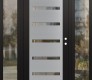 Modern Steel Front Door Diamond C7 60" x 80" black/black clear Glass Panel stainless steel LHI with 2 Sidelites clear Glass