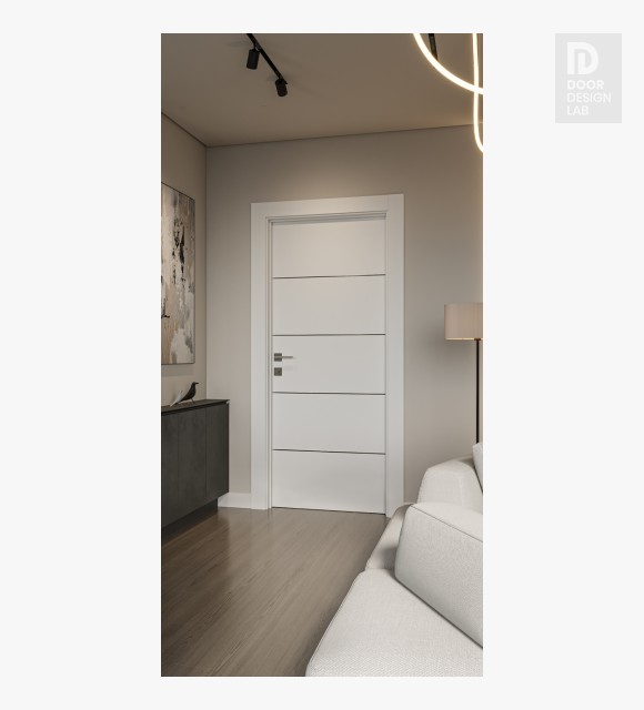 20 Min Fire Rated 4H Snow White Modern Interior Door by Belldinni