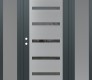 Modern Steel Front Door Diamond C7 60" x 80" anthracite/anthracite mirrored Glass Panel stainless steel RHI with 2 Sidelites frosted Glass