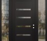 Modern Steel Front Door Diamond C7 60" x 96" black/black clear Glass Panel black LHI with 2 Sidelites and Transom clear Glass