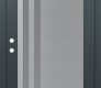 Modern Steel Front Door Diamond C6 36" x 80" anthracite/anthracite frosted Glass Panel stainless steel RHI