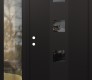 Modern Steel Front Door DIAMOND A12 48" X 80" BLACK/BLACK MIRRORED GLASS PANEL BLACK RHI WITH SIDELITE CLEAR GLASS