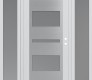 Modern Steel Front Door Diamond C10 64" x 80" white/white frosted Glass Panel stainless steel LHI with 2 Sidelites frosted Glass