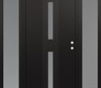 Modern Steel Front Door DIAMOND A6 60" X 80" BLACK/WHITE FROSTED GLASS PANEL BLACK LHI WITH 2 SIDELITES FROSTED GLASS