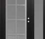 Modern Steel Front Door Diamond C16 48" x 80" black/white frosted Glass Panel stainless steel LHI with Sidelite frosted Glass