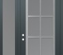 Modern Steel Front Door Diamond C16 50" x 96" anthracite/anthracite frosted Glass Panel stainless steel RHI with Sidelite and Transom frosted Glass