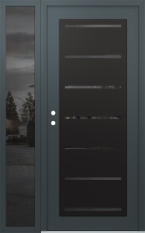 Diamond C11 50" x 80" anthracite/anthracite mirrored Glass Panel black RHI with Sidelite mirrored Glass