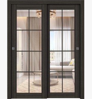 Avanti 8 Lite Clear Vetro Black Apricot Bypass doors