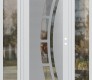 Modern Steel Front Door Diamond C12 68" x 80" white/white clear Glass Panel stainless steel LHI with 2 Sidelites clear Glass