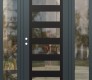 Modern Steel Front Door Diamond C9 68" x 80" anthracite/anthracite clear Glass Panel black RHI with 2 Sidelites clear Glass